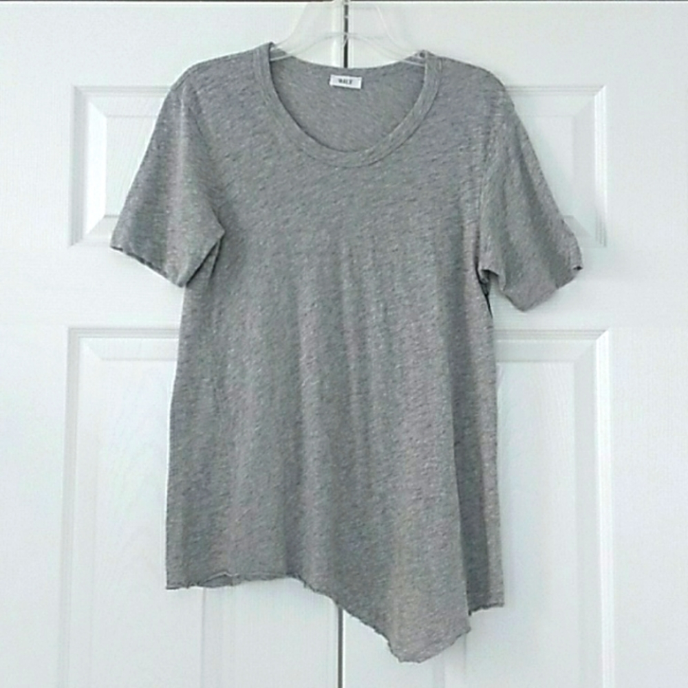 Wilt Grey Heather Short Sleeve Slub Jersey Top